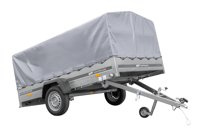 Einachsanhänger 264x150 UNITRAILER GARDEN 265 KIPP mit H-800 Rahmen und grauer Plane - immagine 8