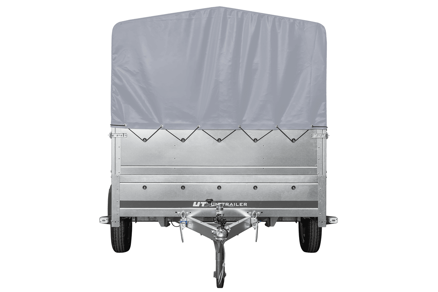 Einachsanhänger 264x150 UNITRAILER GARDEN 265 KIPP mit zusätzlichen Bordwänden, H-800-Rahmen und grauer Plane - immagine 3