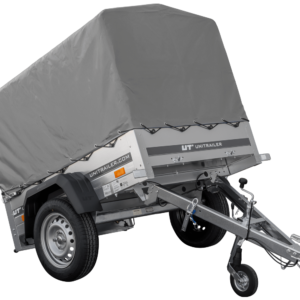 PKW-Anhänger 200x125 UNITRAILER GARDEN 201 KIPP mit grauer Flachplane und Flachplanenträger