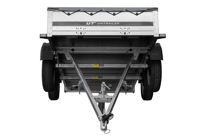 GARDEN TRAILER 264/2 KIPP MIT STÜTZRAD, GRAUE FLACHPLANE UND PLANENTRÄGER - immagine 10