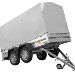 Der Anhänger Garden Trailer 264/2 KIPP MIT STÜTZRAD, H-1100-HOCHSPRIEGEL UND GRAUER PLANE