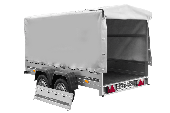 Der Anhänger Garden Trailer 264/2 KIPP MIT STÜTZRAD, H-1100-HOCHSPRIEGEL UND GRAUER PLANE - immagine 4