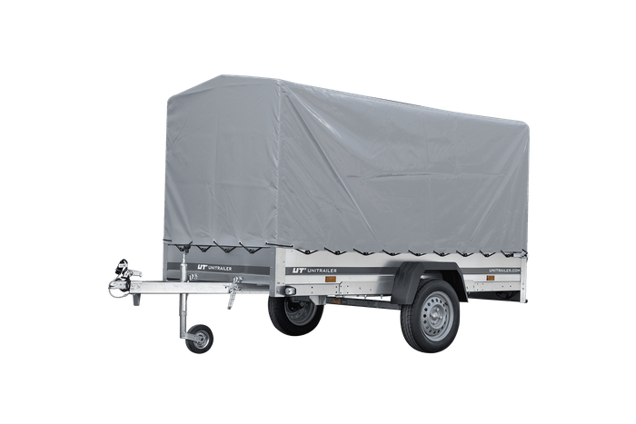GARDEN TRAILER 264 KIPP MIT STÜTZRAD, H1100-HOCHSPRIEGEL UND GRAUER PLANE - immagine 11