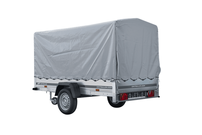 GARDEN TRAILER 264 KIPP MIT STÜTZRAD, H1100-HOCHSPRIEGEL UND GRAUER PLANE - immagine 12