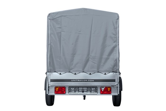 GARDEN TRAILER 264 KIPP MIT STÜTZRAD, H1100-HOCHSPRIEGEL UND GRAUER PLANE - immagine 5