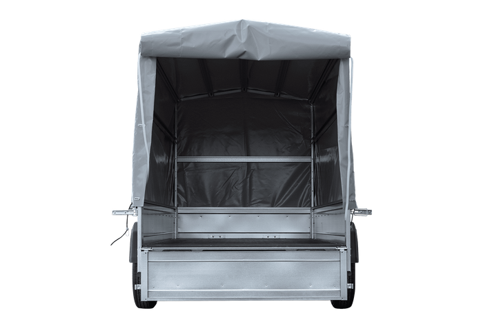 GARDEN TRAILER 264 KIPP MIT STÜTZRAD, H1100-HOCHSPRIEGEL UND GRAUER PLANE - immagine 8