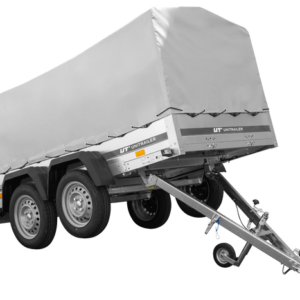 UNITRAILER GARDEN TRAILER ANHÄNGER 264/2 KIPP MIT STÜTZRAD, SPRIEGEL UND GRAUER PLANE
