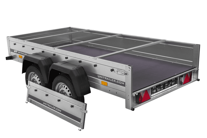 GARDEN TRAILER 264/2 KIPP MIT STÜTZRAD, PLANENTRÄGER UND BLAUER FLACHPLANE - immagine 5