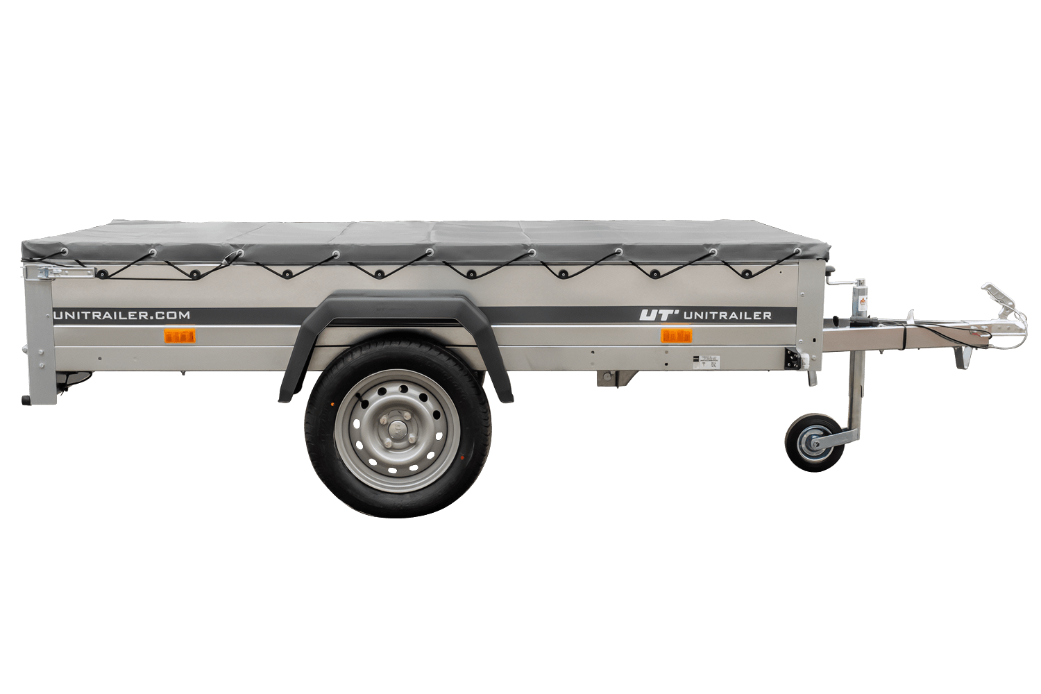 PKW-Anhänger 230x125 UNITRAILER GARDEN 230 KIPP mit H-0-Rahmen und grauer Plane - immagine 9