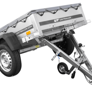 Kleinanhänger für Pkw Garden Trailer 150 KIPP, 150 x 106 cm, 750 kg [mit Flachplane, Planenträgern und Stützrad]