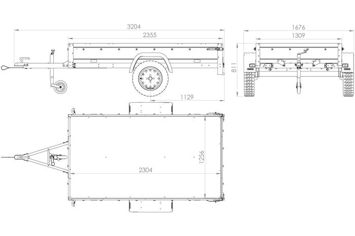 PKW-Anhänger 230x125 UNITRAILER GARDEN 230 FD mit BIS-Seiten, H-800-Gestell und grauer Plane - immagine 3