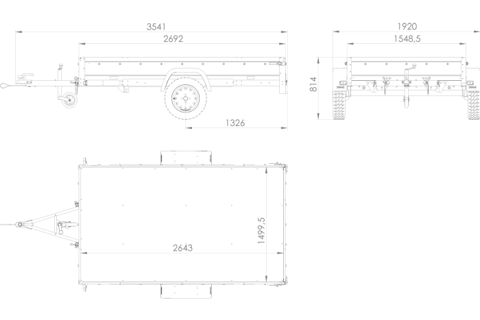 PKW Anhänger 264x150 UNITRAILER GARDEN 265 KIPP mit Flachplanenträger und grauer Plane - immagine 11