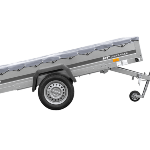 PKW Anhänger 264x150 UNITRAILER GARDEN 265 KIPP mit Flachplanenträger und grauer Plane