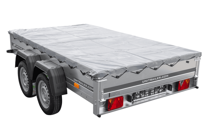 Autotransportanhänger 264x150 UNITRAILER GARDEN 265/2 KIPP mit H-0-Rahmen und grauer Plane - immagine 5