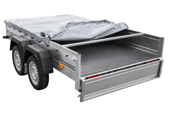 Autotransportanhänger 264x150 UNITRAILER GARDEN 265/2 KIPP mit H-0-Rahmen und grauer Plane - immagine 7