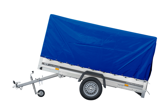 Autotransportanhänger 264x125 UNITRAILER GARDEN 264 KIPP mit H-1100 Rahmen und blauer Plane - immagine 10