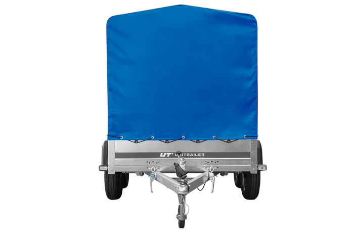 Zweiachsiger Anhänger 264x125 UNITRAILER GARDEN 264/2 KIPP mit H-1100 Rahmen und blauer Plane - immagine 6