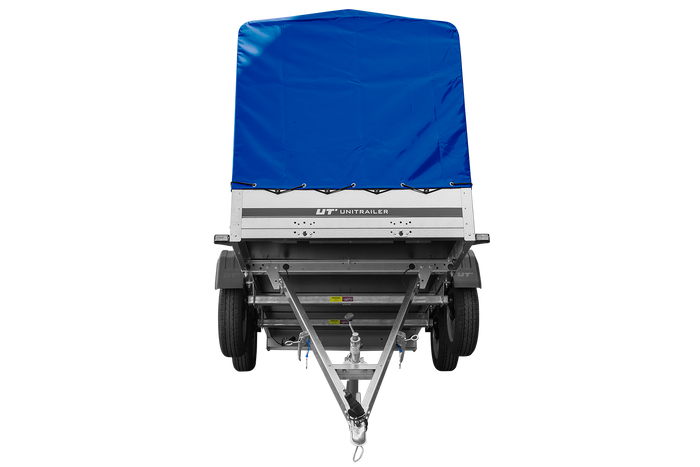 Zweiachsiger Anhänger 264x125 UNITRAILER GARDEN 264/2 KIPP mit H-1100 Rahmen und blauer Plane - immagine 8