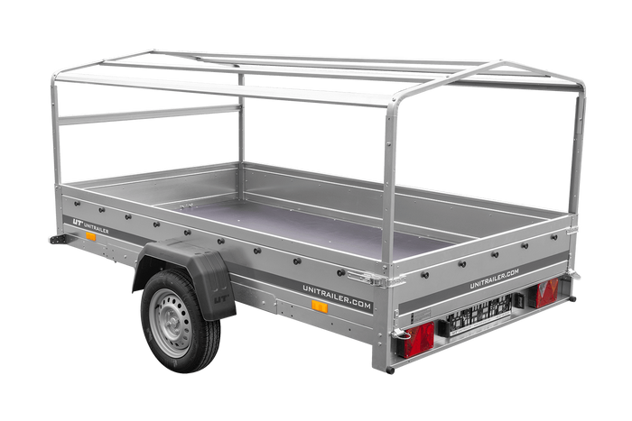 Einachsanhänger 264x150 UNITRAILER GARDEN 265 KIPP mit H-800 Rahmen und blauer Plane - immagine 3