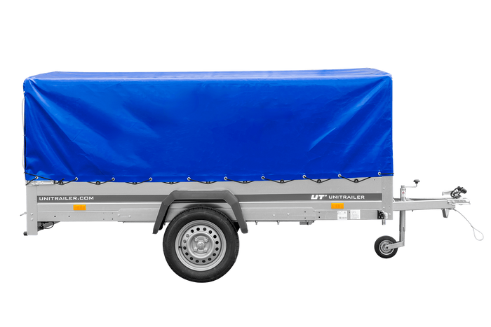 Einachsanhänger 264x150 UNITRAILER GARDEN 265 KIPP mit H-800 Rahmen und blauer Plane - immagine 8