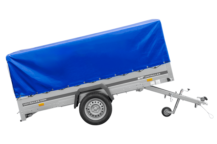 Einachsanhänger 264x150 UNITRAILER GARDEN 265 KIPP mit H-800 Rahmen und blauer Plane - immagine 10