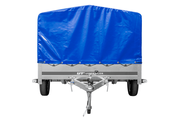 Einachsanhänger 264x150 UNITRAILER GARDEN 265 KIPP mit H-800 Rahmen und blauer Plane - immagine 2