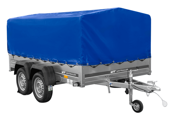 Zweiachsanhänger 264x150 UNITRAILER GARDEN 265/2 KIPP mit H-800 Rahmen und blauer Plane - immagine 7