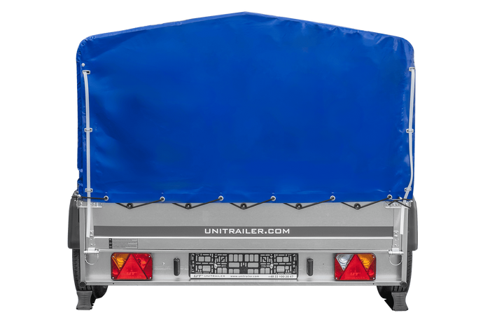 Zweiachsanhänger 264x150 UNITRAILER GARDEN 265/2 KIPP mit H-800 Rahmen und blauer Plane - immagine 8