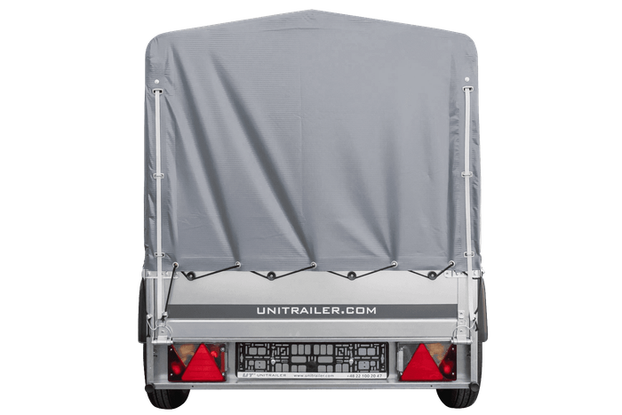 Autotransportanhänger 200x106 UNITRAILER GARDEN 200 KIPP mit H-800 Rahmen und grauer Plane - immagine 4