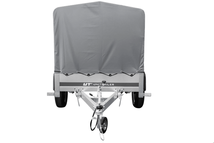 Autotransportanhänger 200x106 UNITRAILER GARDEN 200 KIPP mit H-800 Rahmen und grauer Plane - immagine 5