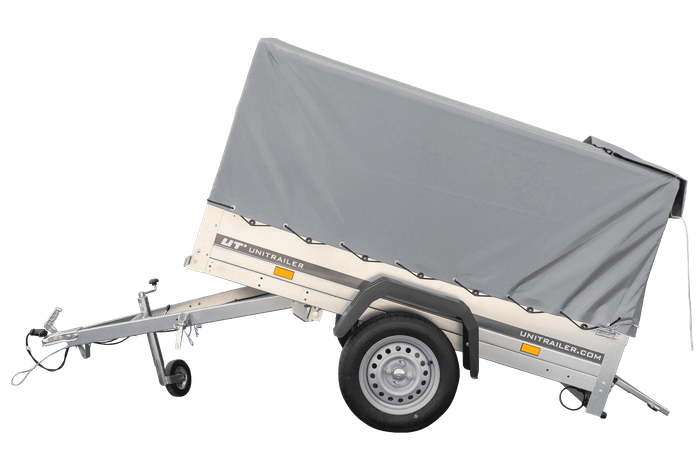 Autotransportanhänger 200x106 UNITRAILER GARDEN 200 KIPP mit H-800 Rahmen und grauer Plane - immagine 3