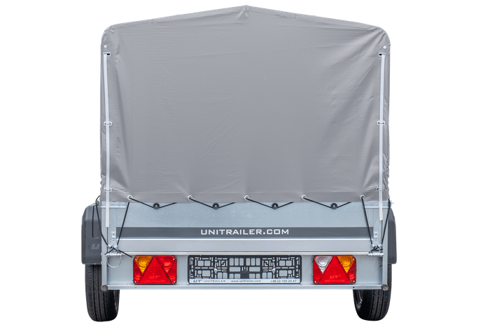 Einachsanhänger 230x125 UNITRAILER GARDEN 230 FD mit H-800-Rahmen und grauer Plane - immagine 4