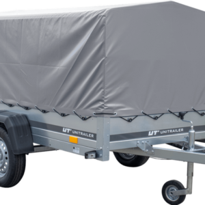 Einachsanhänger 230x125 UNITRAILER GARDEN 230 FD mit H-800-Rahmen und grauer Plane