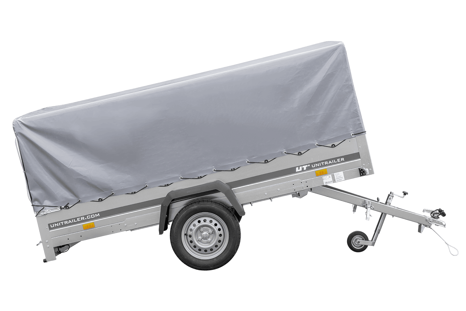 Einachsanhänger 264x150 UNITRAILER GARDEN 265 KIPP mit H-800 Rahmen und grauer Plane - immagine 4
