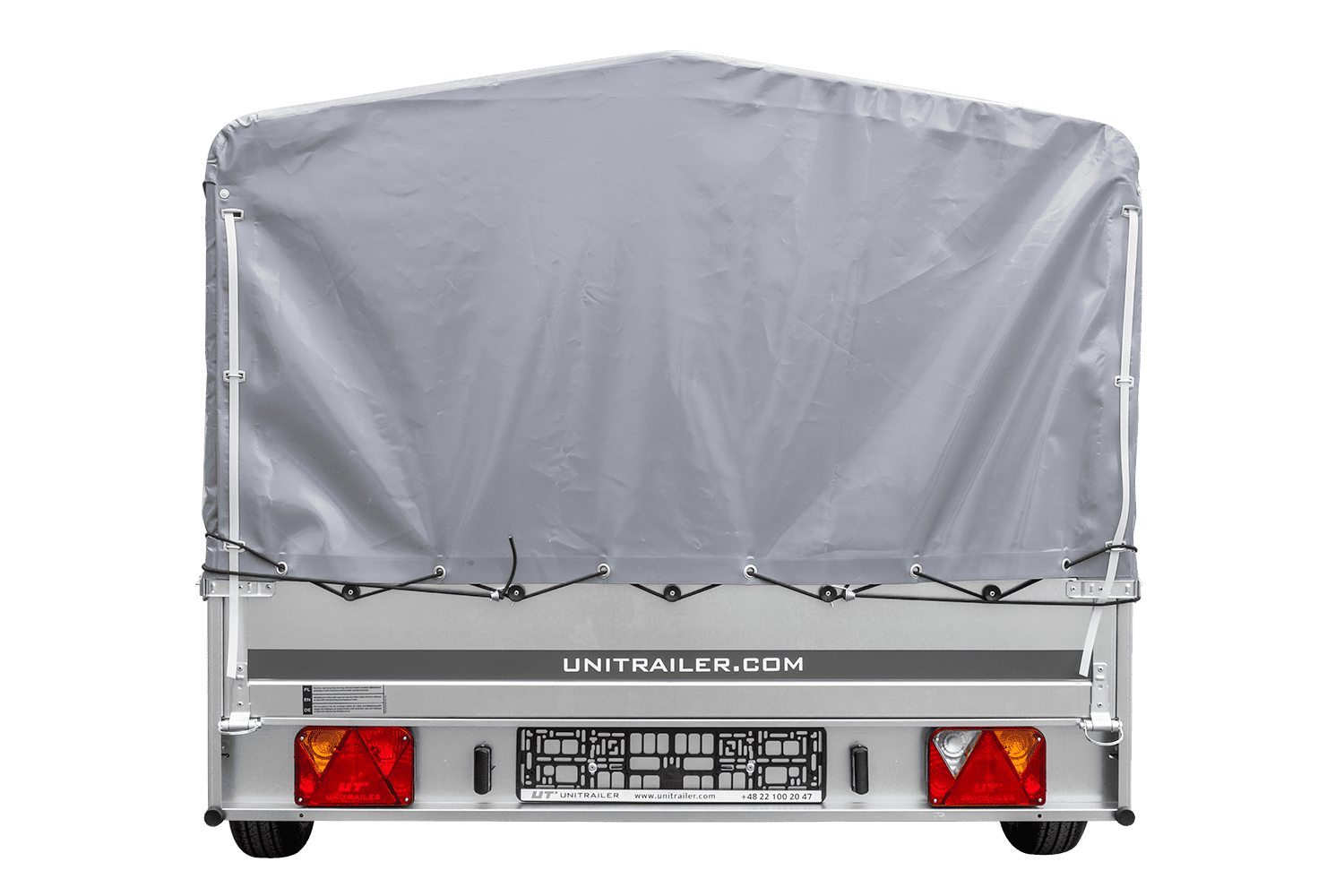 Einachsanhänger 264x150 UNITRAILER GARDEN 265 KIPP mit H-800 Rahmen und grauer Plane - immagine 2