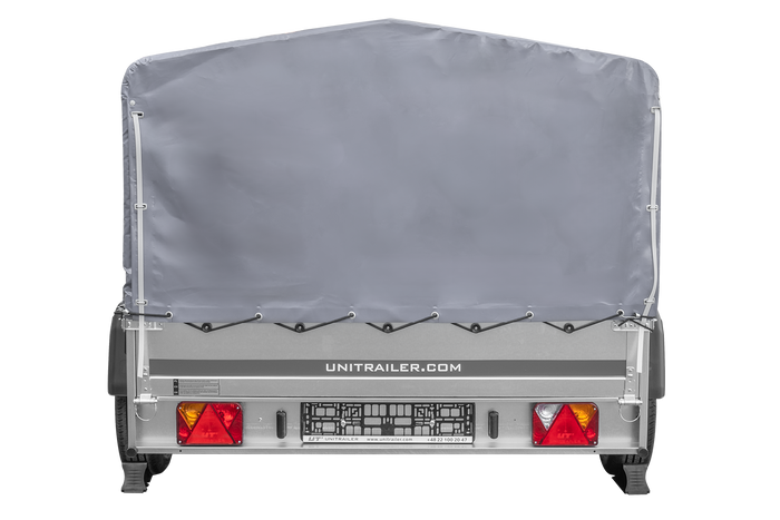 Zweiachsanhänger 264x150 UNITRAILER GARDEN 265/2 KIPP mit H-800 Rahmen und grauer Plane - immagine 7