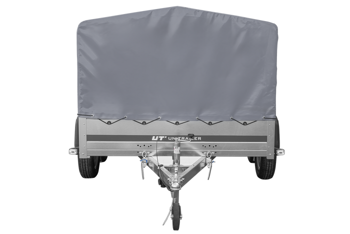 Zweiachsanhänger 264x150 UNITRAILER GARDEN 265/2 KIPP mit H-800 Rahmen und grauer Plane - immagine 6