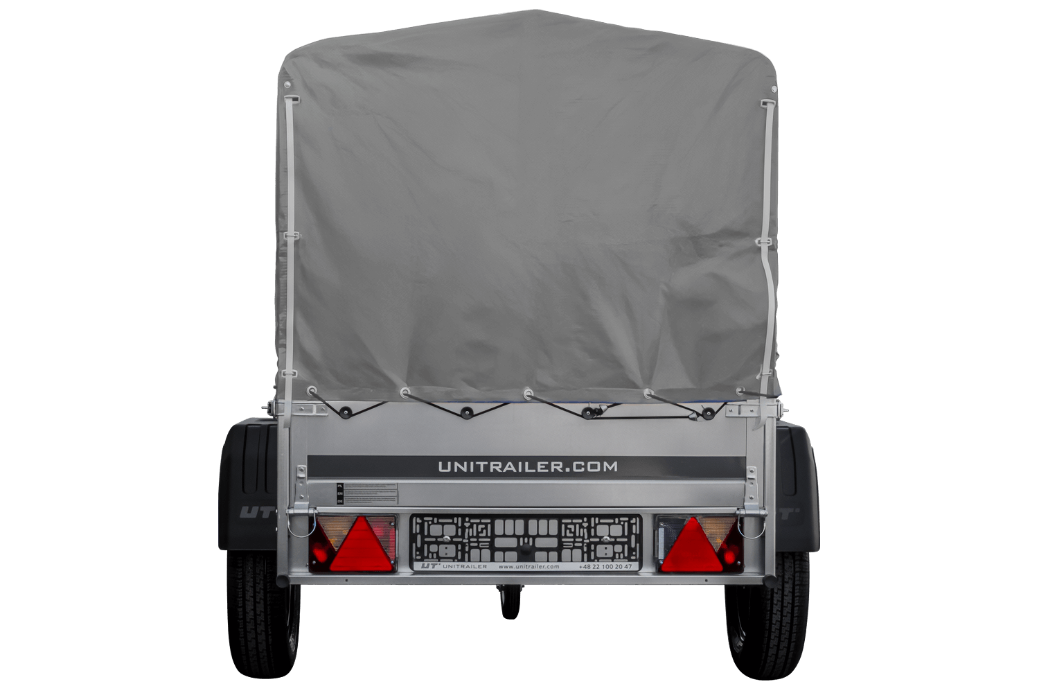 PKW-Anhänger 200x125 UNITRAILER GARDEN 201 KIPP mit grauer Flachplane und Flachplanenträger - immagine 4