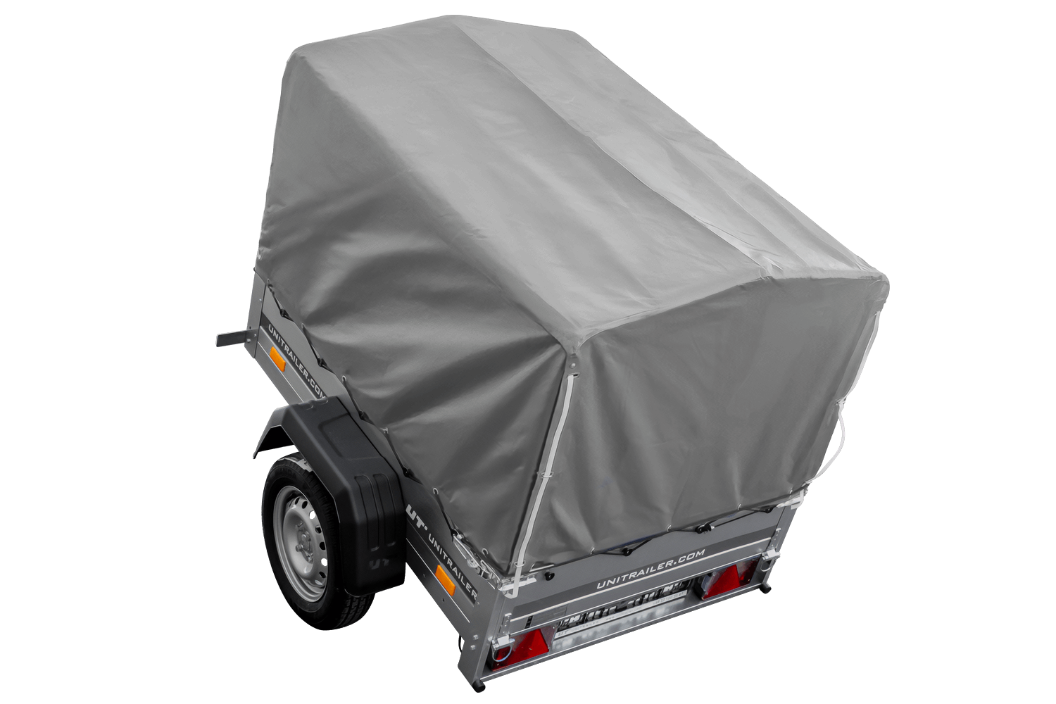 PKW-Anhänger 200x125 UNITRAILER GARDEN 201 KIPP mit grauer Flachplane und Flachplanenträger - immagine 6