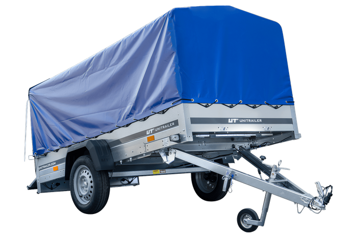 Langer PKW-Anhänger GARDEN TRAILER 264 KIPP mit Hochplane, Spriegel und Stützrad