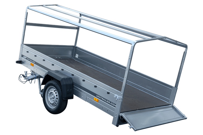 Langer PKW-Anhänger GARDEN TRAILER 264 KIPP mit Hochplane, Spriegel und Stützrad - immagine 7
