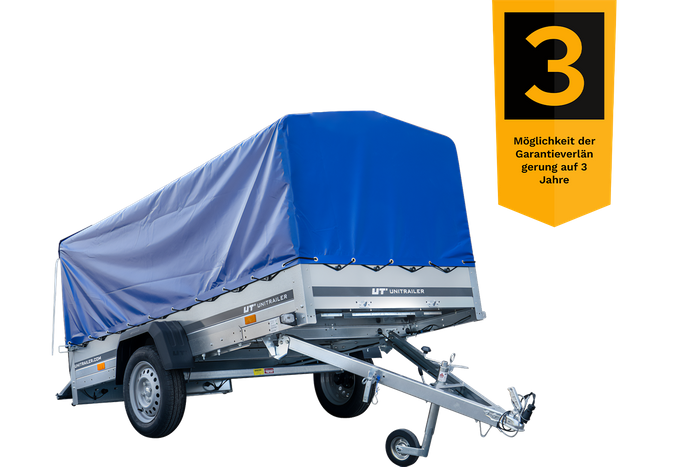 Langer PKW-Anhänger GARDEN TRAILER 264 KIPP mit Hochplane, Spriegel und Stützrad - immagine 9