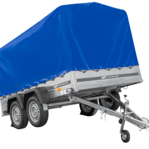 Zweiachsanhänger 264x150 UNITRAILER GARDEN 265/2 KIPP mit Rahmen H-1100 und blauer Plane
