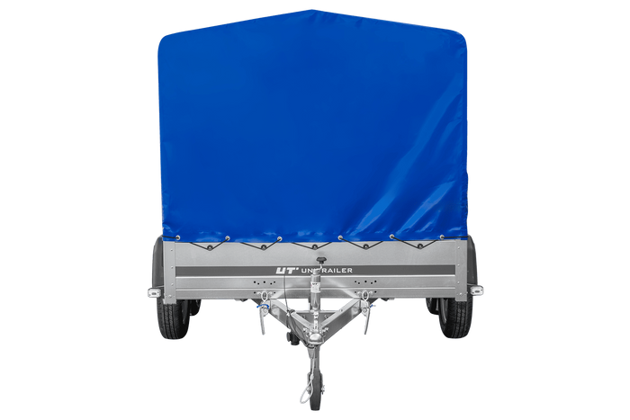 Zweiachsanhänger 264x150 UNITRAILER GARDEN 265/2 KIPP mit Rahmen H-1100 und blauer Plane - immagine 10