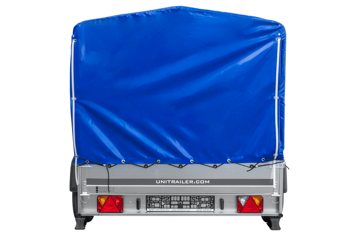 Zweiachsanhänger 264x150 UNITRAILER GARDEN 265/2 KIPP mit Rahmen H-1100 und blauer Plane - immagine 3
