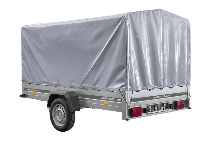 Einachsanhänger 264x150 UNITRAILER GARDEN 265 KIPP mit Rahmen H-1100 und grauer Plane - immagine 9