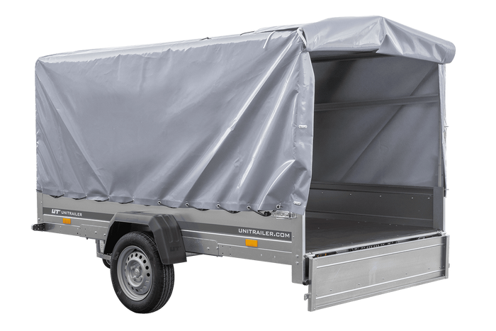 Einachsanhänger 264x150 UNITRAILER GARDEN 265 KIPP mit Rahmen H-1100 und grauer Plane - immagine 10