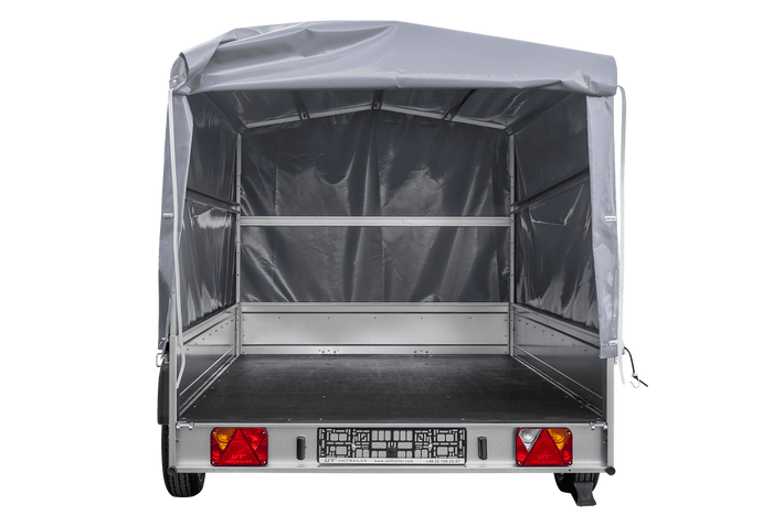 Einachsanhänger 264x150 UNITRAILER GARDEN 265 KIPP mit Rahmen H-1100 und grauer Plane - immagine 12