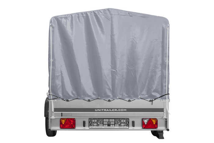 Einachsanhänger 264x150 UNITRAILER GARDEN 265 KIPP mit Rahmen H-1100 und grauer Plane - immagine 3