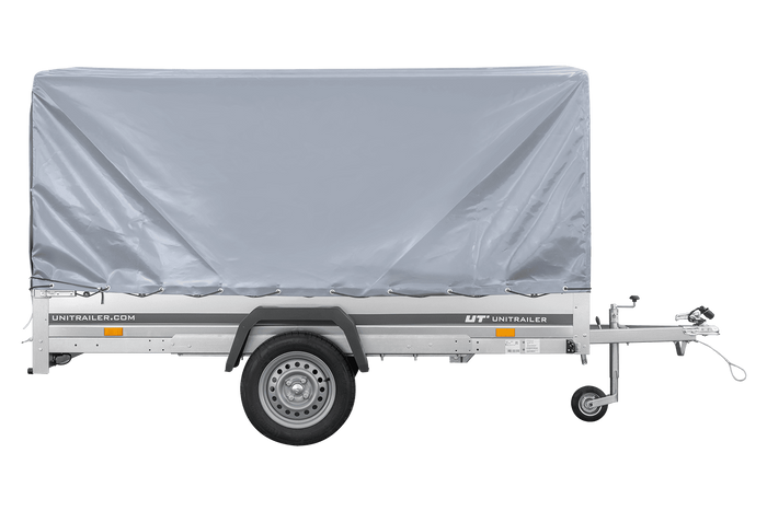 Einachsanhänger 264x150 UNITRAILER GARDEN 265 KIPP mit Rahmen H-1100 und grauer Plane - immagine 4